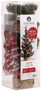 Kunstboom/kunst kerstboom inclusief kerstversiering 75 cm - Kunst kerstboompjes/kunstboompjes - Kerstversiering