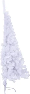vidaXL - Kunstkerstboom - met - standaard - half - 150 - cm - PVC - wit