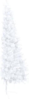 vidaXL - Kunstkerstboom - met - standaard - half - 150 - cm - PVC - wit