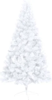 vidaXL - Kunstkerstboom - met - standaard - half - 150 - cm - PVC - wit