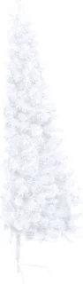 vidaXL - Kunstkerstboom - met - standaard - half - 150 - cm - PVC - wit