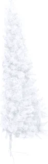 vidaXL - Kunstkerstboom - met - standaard - half - 150 - cm - PVC - wit
