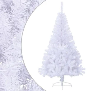 vidaXL - Kunstkerstboom - met - standaard - half - 150 - cm - PVC - wit