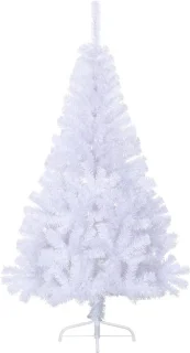 vidaXL - Kunstkerstboom - met - standaard - half - 150 - cm - PVC - wit