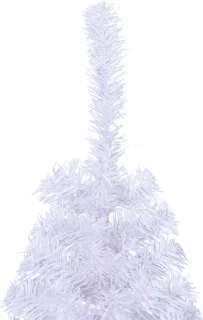 vidaXL - Kunstkerstboom - met - standaard - half - 150 - cm - PVC - wit