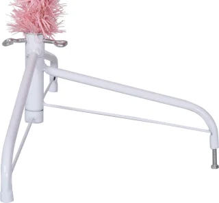 vidaXL - Kunstkerstboom - met - standaard - half - 210 - cm - PVC - roze