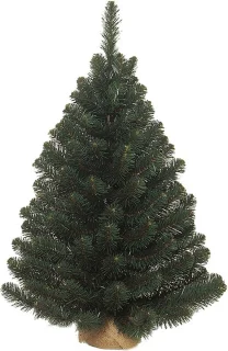 Groene Alpine kerstboom/kunst kerstboom met jute voet 90 cm - Kunstbomen/kerstbomen