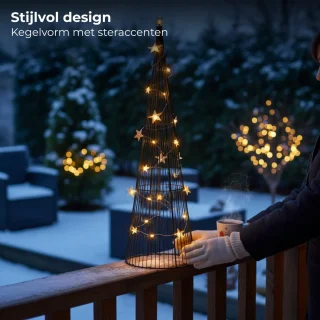 Lomera Led Kerstboom - Kegelvormige Kerstboom - Warme Led-Verlichting - Binnen en Buiten - Feestelijke Sfeer - Moderne Kerstdecoratie - Kerstboom Kerstverlichting - Unieke Kerstversiering - Kleine Kerstboom - Kerst Decoratie