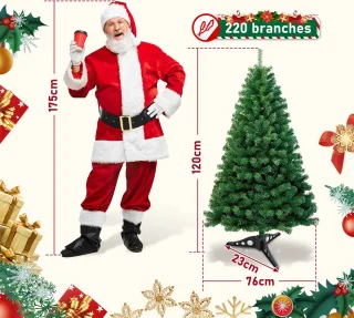 Kunstkerstboom - 120 cm - incl. standaard - Realistische Kerstboom - Dennenboom - Kunstkerstboom - 220 Takken -Groen