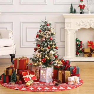 2-set Kunstkerstboom met verlichting 90 cm PVC Dennenboom Kerstboom met 78 LED's Nepkerstbomen Kerstversiering