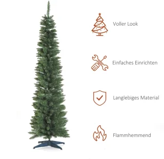 Weihnachtsbaum künstliche Künstliche Tanne Christbaum, inkl Ständer Weihnachtsstern 2,1 m, Grün