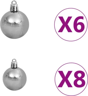 vidaXL - Kunstkerstboom - met - verlichting - en - kerstballen - 380 - takken - 150 - cm