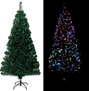 vidaXL - Kunstkerstboom - met - standaard - 150 - cm - glasvezel - groen