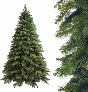 Natuurlijke Kunstkerstboom 180 cm - Vlamvertragend en Milieuvriendelijk - Realistische Nordmann Kerstboom met metalen standaard