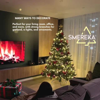 Natuurlijke Kunstkerstboom 180 cm - Vlamvertragend en Milieuvriendelijk - Realistische Nordmann Kerstboom met metalen standaard