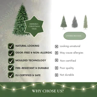 Natuurlijke Kunstkerstboom 180 cm - Vlamvertragend en Milieuvriendelijk - Realistische Nordmann Kerstboom met metalen standaard