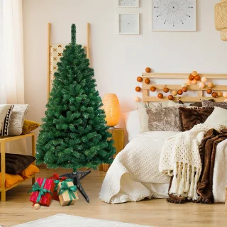 120cm Kunstkerstboom - Realistische PVC Kerstboom - Kunststof Standaard - Zonder Verlichting - Groen