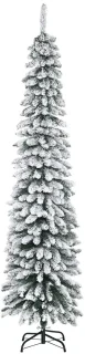 Pugsdrly Kunstkerstboom, besneeuwd, smal ontwerp, brandveilig, 210 cm, groen/wit