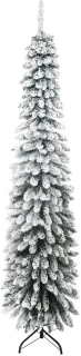 Pugsdrly Kunstkerstboom, besneeuwd, smal ontwerp, brandveilig, 210 cm, groen/wit