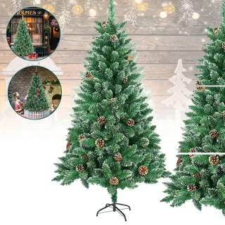kerstboom 150 cm -PVC Kerstboom, Groene Kunstmatige Kerstboom met Metalen Standaard