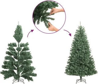 Smal Kunstkerstboom 180 cm met Standaard - PVC