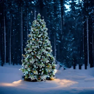 AG Kerstboom met verlichting & kerstversiering - Sneeuw -210 cm - 1150 Takken - Zeer Dicht Takkenstelsel - 1 Taksoort - Eenvoudige Opbouw Zonder Gereedschap - Wit - Kunstkerstboom Net Echt - Volle Kerstboom