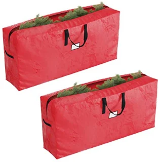 Extra grote kerstboom opbergzakken voor 9 ft bomen - 2-pack in rood