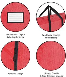 Extra grote kerstboom opbergzakken voor 9 ft bomen - 2-pack in rood