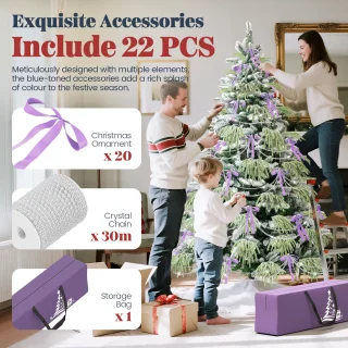Soontrans 180 cm Kunstkerstboom - PVC + PE Groene Kerstboom - Kunstmatige Spar Met Sneeuweffect - Decoratieve Accessoires - Beschermende Handschoenen, Opbergtas, Houten Standaard, Snel te Monteren Vouwsysteem