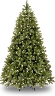 Poly Bayberry Hinged verlichte kunstkerstboom - 243 cm - Groen - Ø160 cm - 2211 tips - 650 ledlampjes (warm wit) - Metalen voet