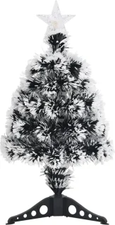 vidaXL - Kerstboom - met - LED - 64 - cm - glasvezel - groen - en - wit