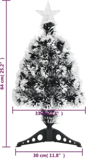 vidaXL - Kerstboom - met - LED - 64 - cm - glasvezel - groen - en - wit