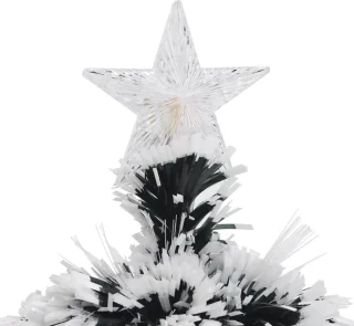 vidaXL - Kerstboom - met - LED - 64 - cm - glasvezel - groen - en - wit