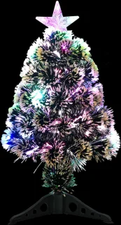 vidaXL - Kerstboom - met - LED - 64 - cm - glasvezel - groen - en - wit