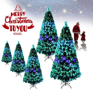 Kunstkerstboom 240 cm, Kerstboom Met Led-Lampjes En Stertopper, Kunstkerstboom Met Glasvezel, Kleurveranderend, Dennenboom Voor Kantoor, Winkels En Thuis (2,4 M, Kleurrijke Glasvezel)