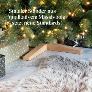 FairyTrees Kunstkerstboom Kerstboom 220 cm – Besneeuwde Den met Houten Standaard – Realistische Kunstboom – Gemaakt in de EU