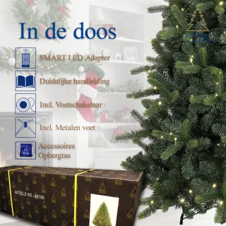 Royal Christmas - Kunstkerstbomen - Bergen Prelit - 180 cm - PE/PVC - 300 Led Lampjes - 763 Takken