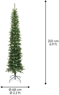 Everlands Slim fir - smalle kunstkerstboom groen 2,1m x 68cm