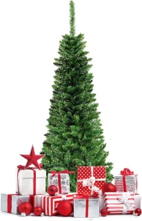 Coast Kunstkerstboom Smal - MET Warm Witte LED Verlichting - Groen - 135cm