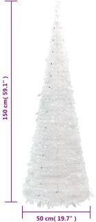 vidaXL - Kunstkerstboom - pop-up - 100 - LED's - 150 - cm - wit