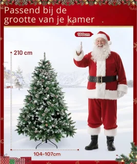 Goodivery ® - Kunstkerstboom Met Sneeuw - Kerstboom met Standaard voor Herbruikbare Kerstversieringen - Kerstboom met Sneeuw - 210cm