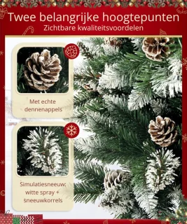 Goodivery ® - Kunstkerstboom Met Sneeuw - Kerstboom met Standaard voor Herbruikbare Kerstversieringen - Kerstboom met Sneeuw - 210cm