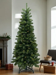 XMS-Trees Kunstkerstboom Banff H210 x Ø97 cm - inclusief LED - Slank model - Brandvertragend