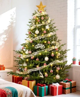 Kunstkerstboom – 150 cm – Realistische Naalden, Brandvertragend, Metalen Standaard – 3-delig, Duurzaam & Veilig