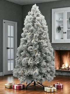 Kunstkerstboom met sneeuw inclusief verlichting