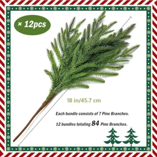 Kerst Norfolk Dennentakken 45 cm - Kunstmatige Takken voor Doe-Het-Zelf Decoraties