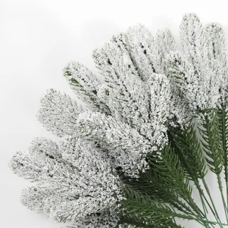 24pcs Snowy Artificial Pine Needles Branches Twigs 24cm - Fake Matte Pine - Stimulates Green Stems - Christmas Tree Pick - Winter Faux Pine Sprays - Sprig for Crafts - Christmas Wreaths - Seizoensdecoratie