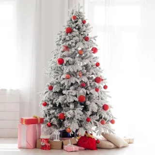 24pcs Snowy Artificial Pine Needles Branches Twigs 24cm - Fake Matte Pine - Stimulates Green Stems - Christmas Tree Pick - Winter Faux Pine Sprays - Sprig for Crafts - Christmas Wreaths - Seizoensdecoratie