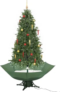 vidaXL - Kerstboom - sneeuwend - met - paraplubasis - 190 - cm - groen