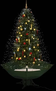 vidaXL - Kerstboom - sneeuwend - met - paraplubasis - 190 - cm - groen